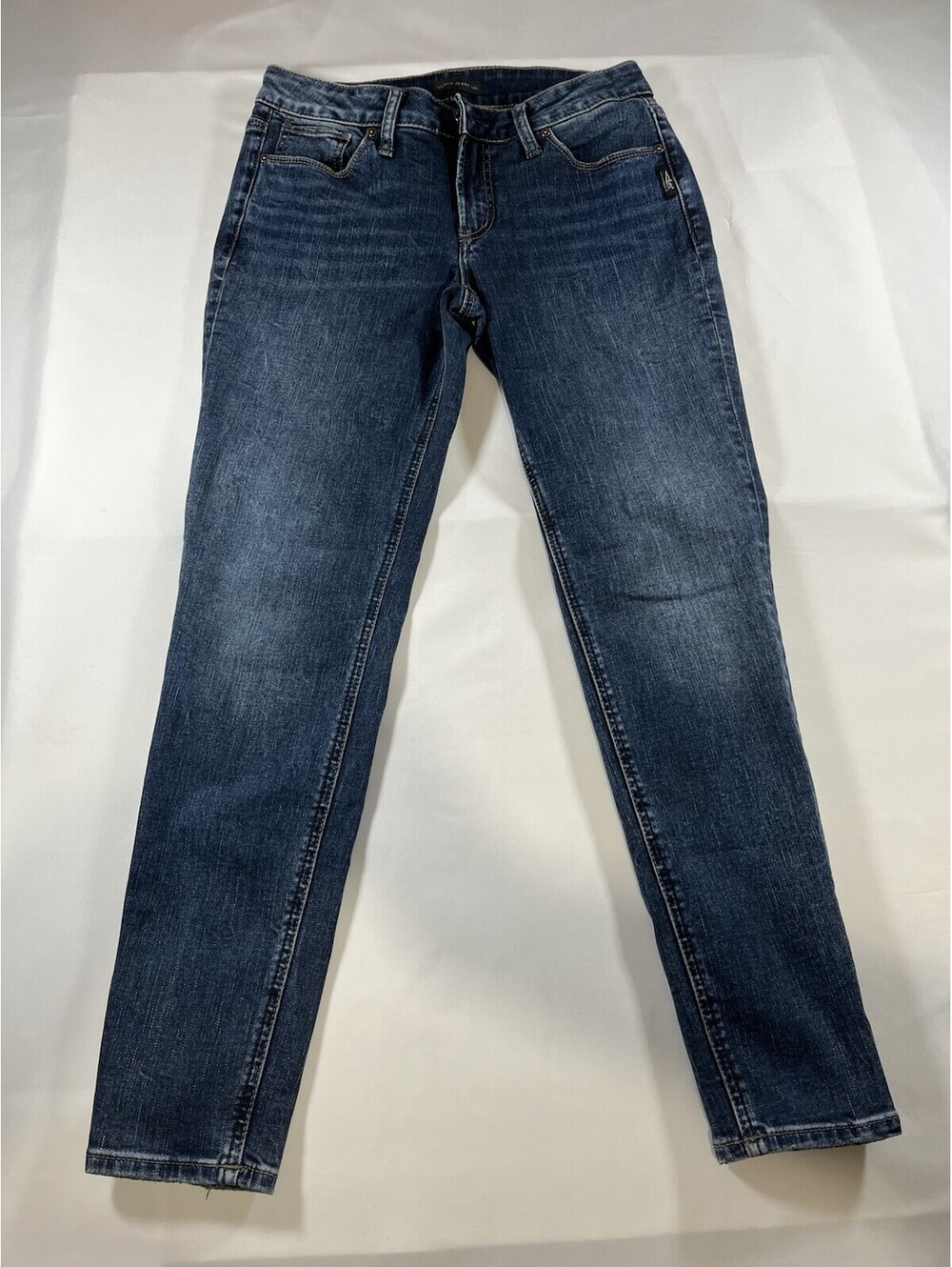 Silver Jeans Co Suki Mid Rise Skinny Blue Stretch Denim Jeans Size 30x29